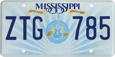 MS license plate ZTG785