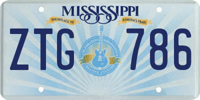 MS license plate ZTG786