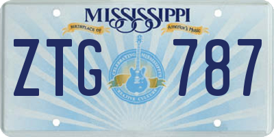 MS license plate ZTG787