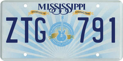 MS license plate ZTG791