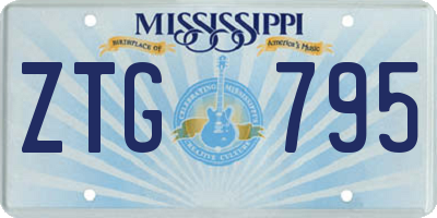 MS license plate ZTG795