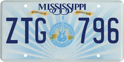 MS license plate ZTG796