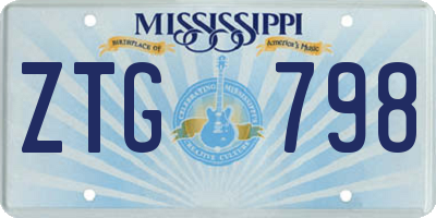 MS license plate ZTG798