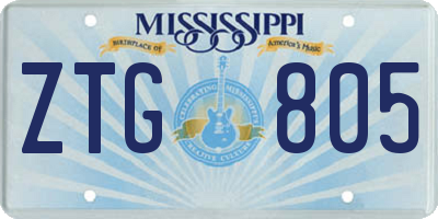 MS license plate ZTG805