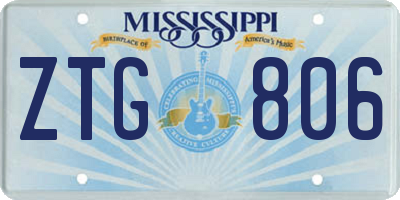 MS license plate ZTG806