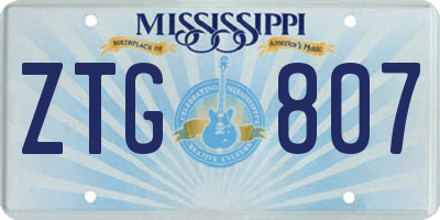 MS license plate ZTG807