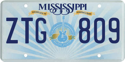 MS license plate ZTG809