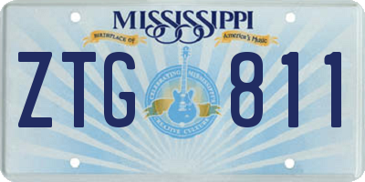 MS license plate ZTG811
