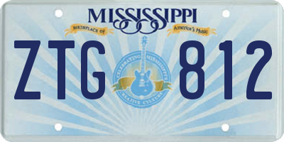 MS license plate ZTG812
