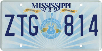 MS license plate ZTG814