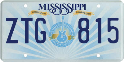 MS license plate ZTG815