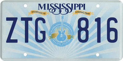 MS license plate ZTG816