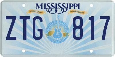 MS license plate ZTG817