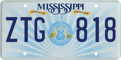 MS license plate ZTG818