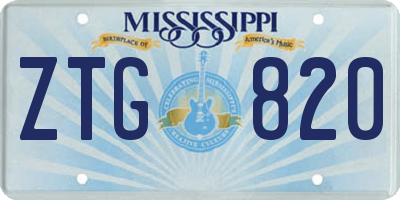 MS license plate ZTG820