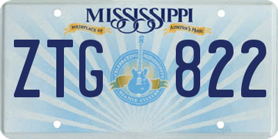 MS license plate ZTG822