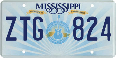 MS license plate ZTG824