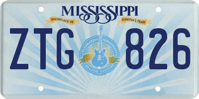 MS license plate ZTG826