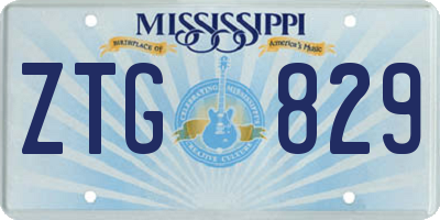 MS license plate ZTG829