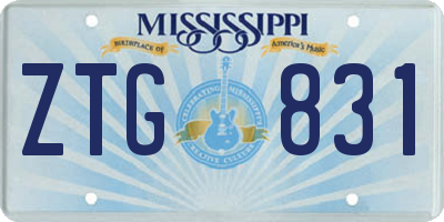 MS license plate ZTG831
