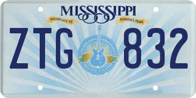 MS license plate ZTG832