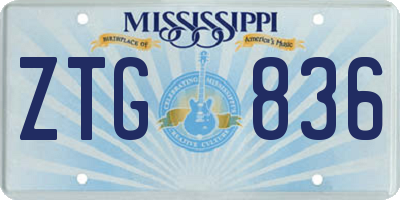 MS license plate ZTG836