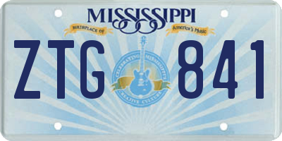 MS license plate ZTG841