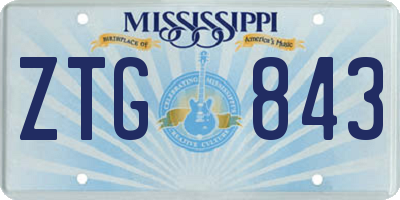 MS license plate ZTG843
