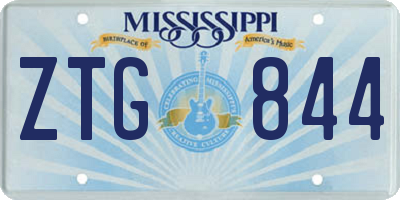 MS license plate ZTG844