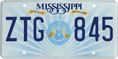 MS license plate ZTG845
