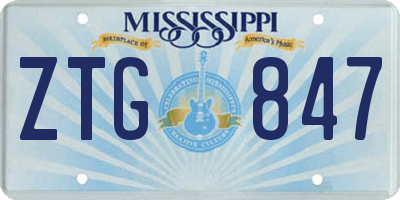 MS license plate ZTG847