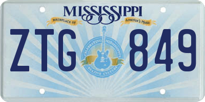 MS license plate ZTG849