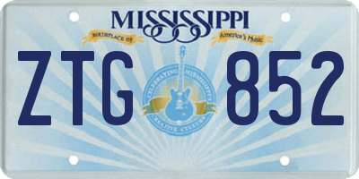MS license plate ZTG852