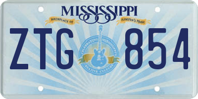 MS license plate ZTG854