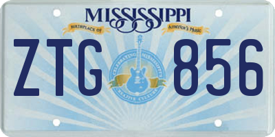 MS license plate ZTG856
