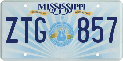 MS license plate ZTG857
