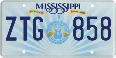 MS license plate ZTG858