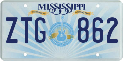 MS license plate ZTG862