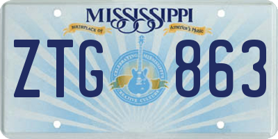 MS license plate ZTG863