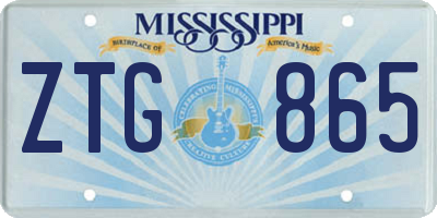 MS license plate ZTG865