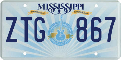 MS license plate ZTG867