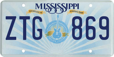MS license plate ZTG869