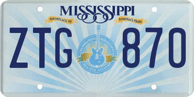 MS license plate ZTG870