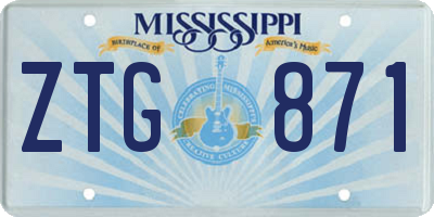 MS license plate ZTG871