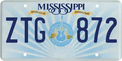 MS license plate ZTG872