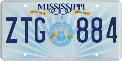 MS license plate ZTG884