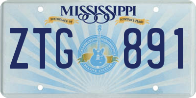 MS license plate ZTG891