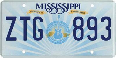 MS license plate ZTG893