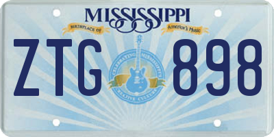 MS license plate ZTG898