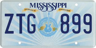 MS license plate ZTG899